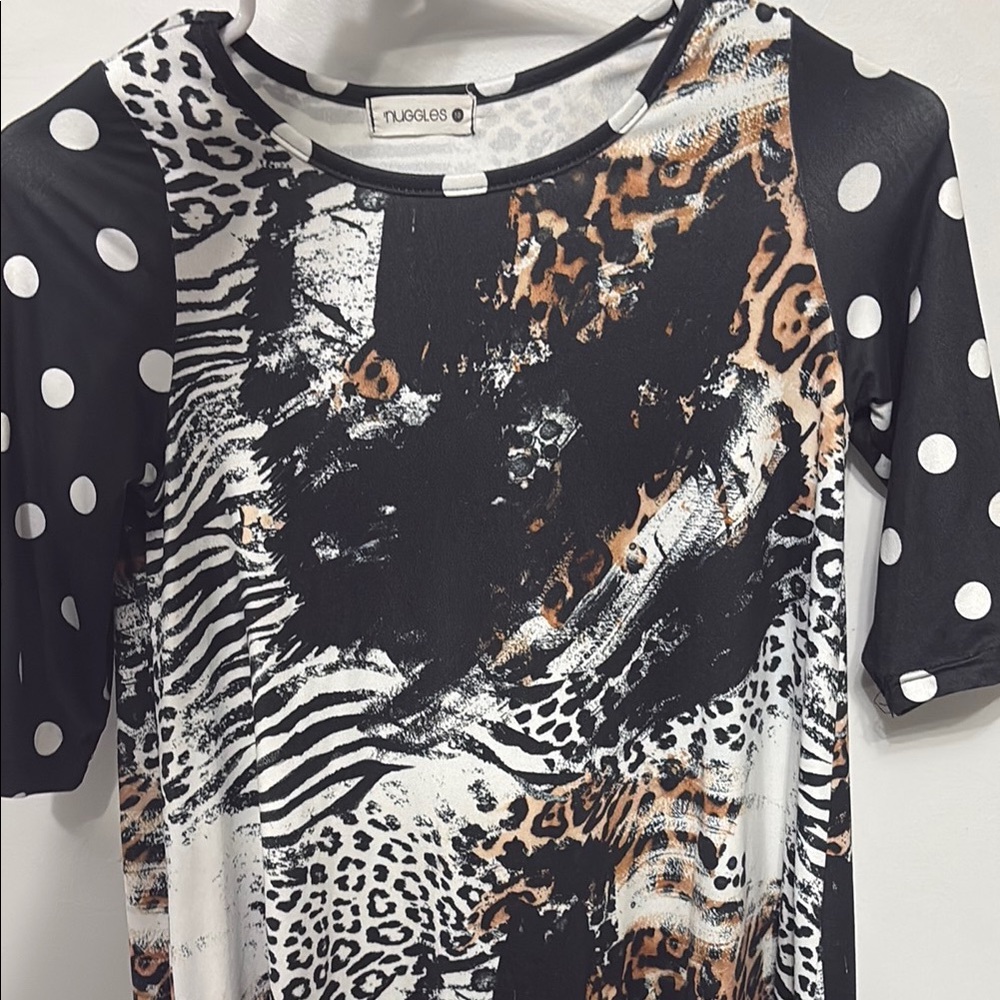 Girl’s Black and White Animal Print Nuggles dress